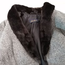 luisa spagnoli blazer vintage in lana con pelliccia