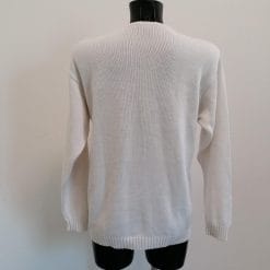 maglione in filo anni 90 con roselline e fiori applicati