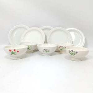 Santucci Deruta Terre della freschezza 1989 cinque ciotole scodelle con piattino