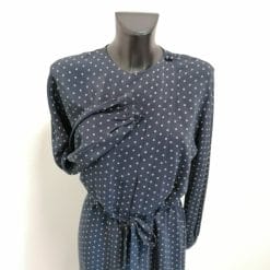 abito in seta vintage blu navy ottima fattura sartoriale