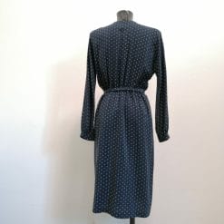 abito in seta vintage blu navy ottima fattura sartoriale
