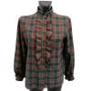 guy laroche camicia a quadri con volant vintage