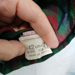 guy laroche camicia a quadri con volant vintage