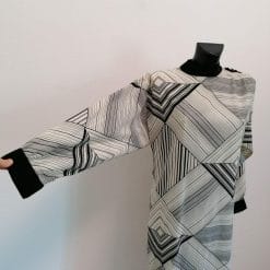 abito anni 80 optical maniche lunghe