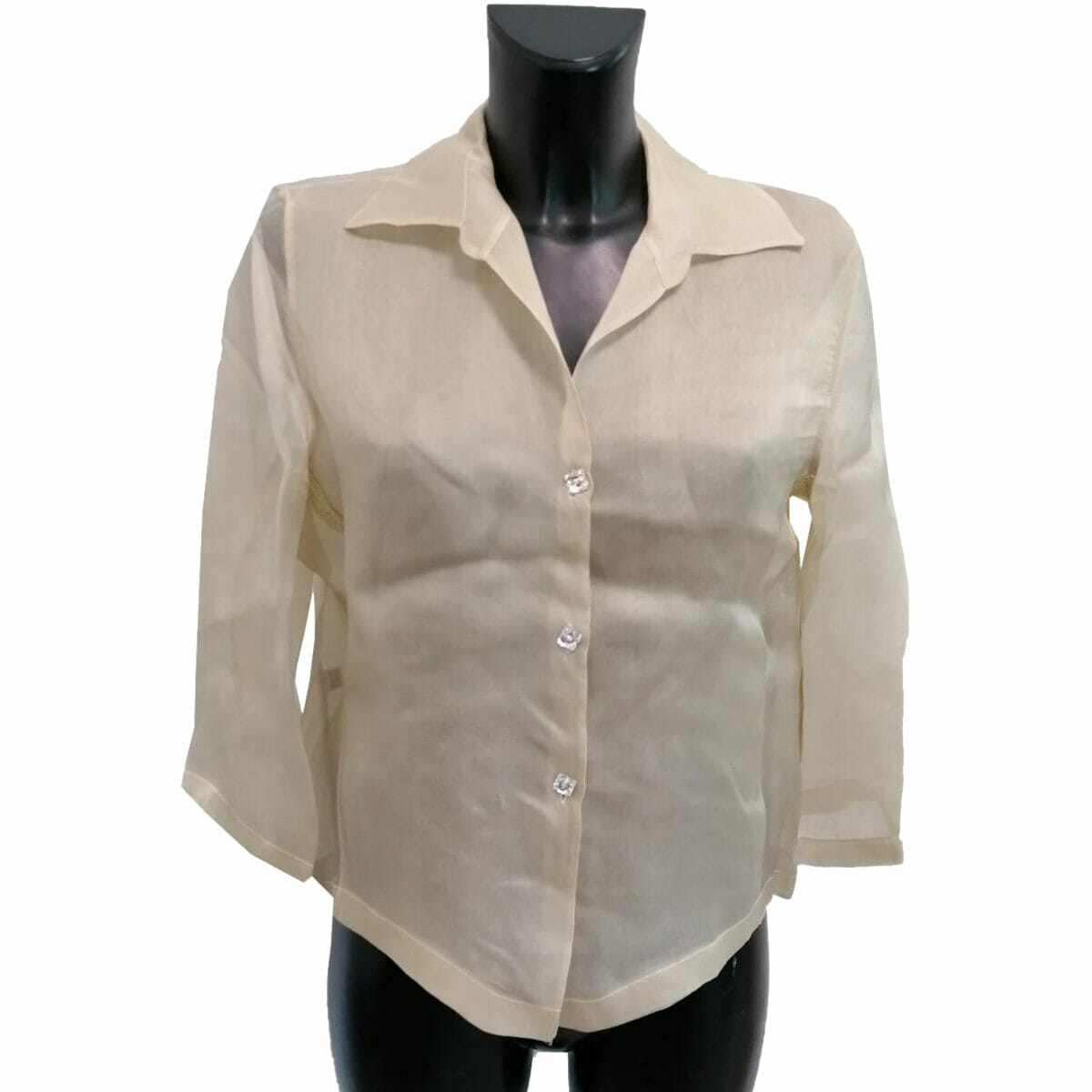 diana gallesi camicia di seta ecru vintage