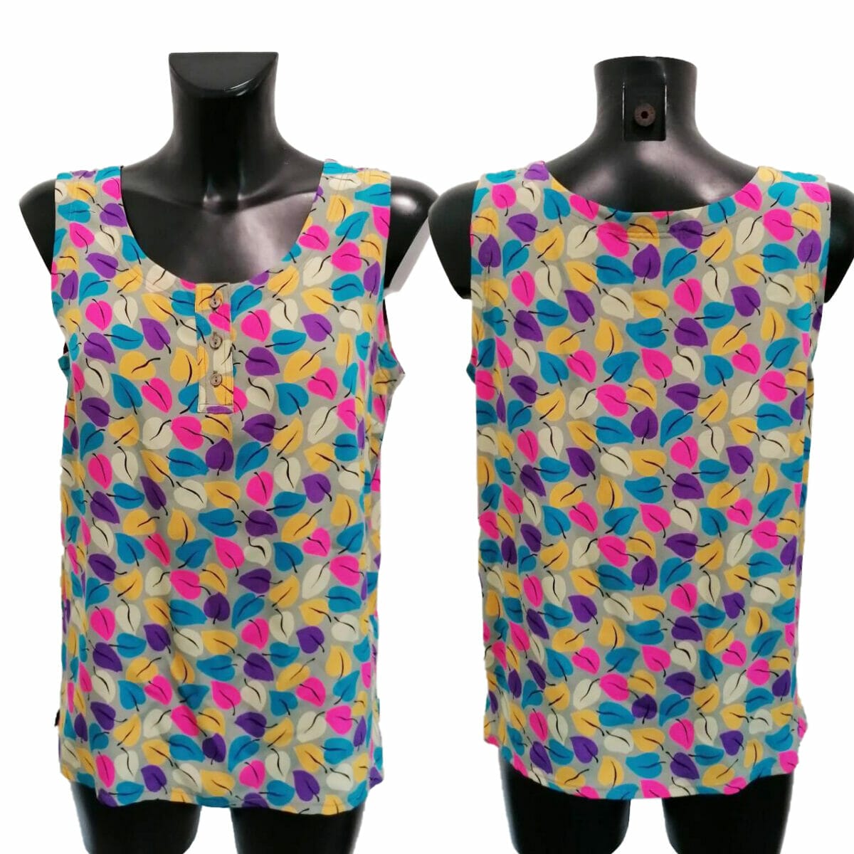 top in seta vintage colorato