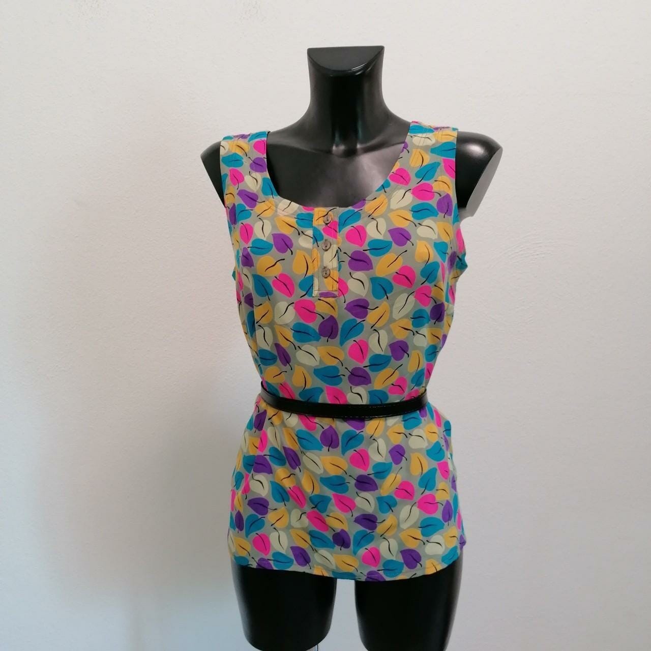 top in seta vintage colorato