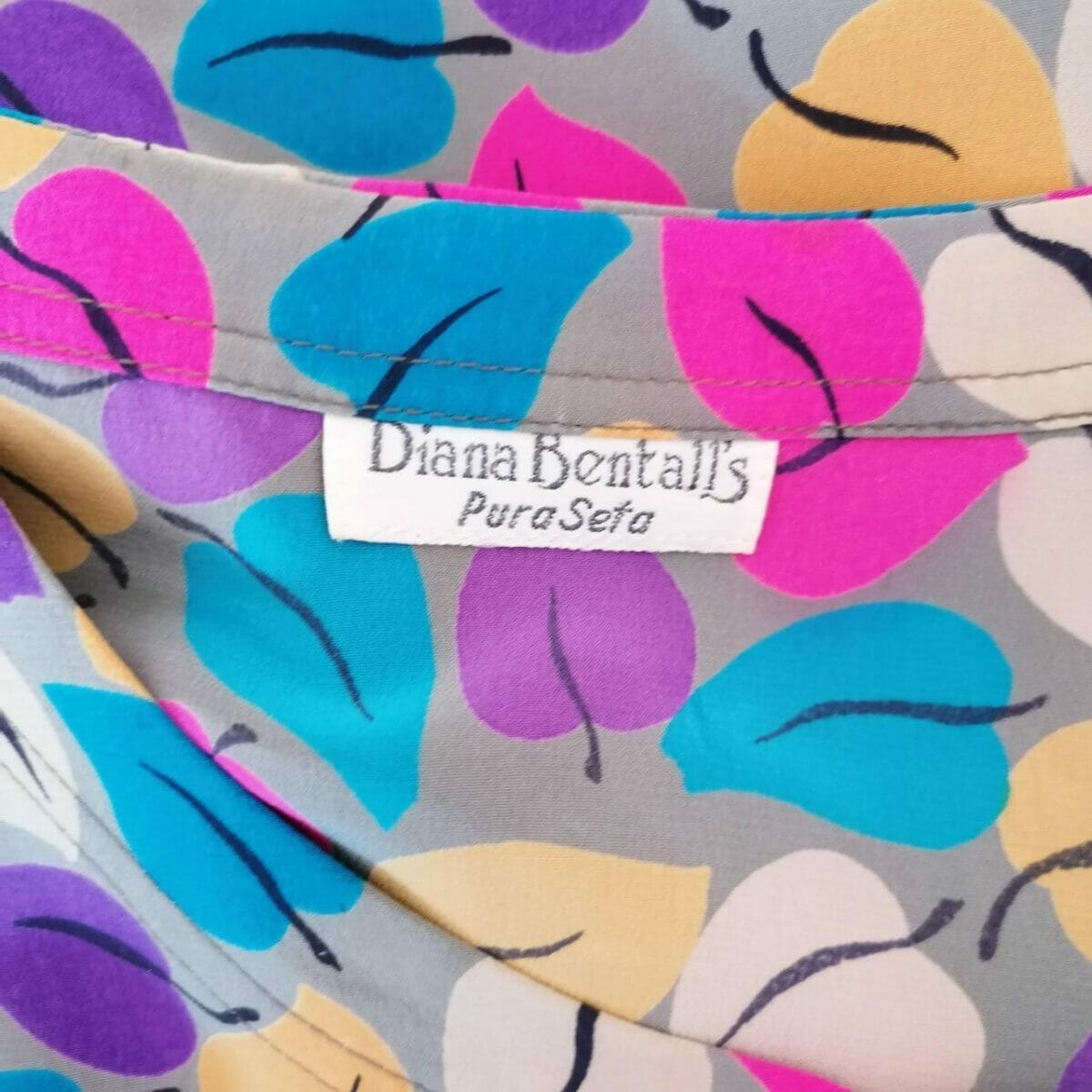 top in seta vintage colorato