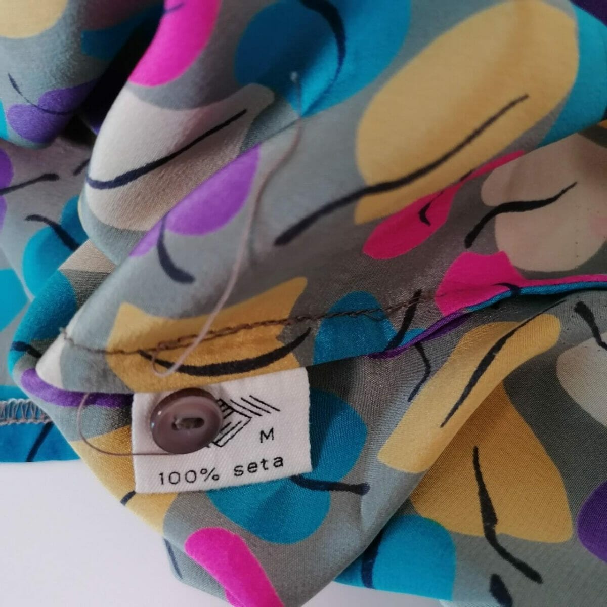 top in seta vintage colorato