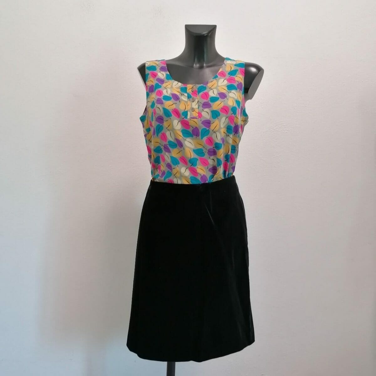 top in seta vintage colorato