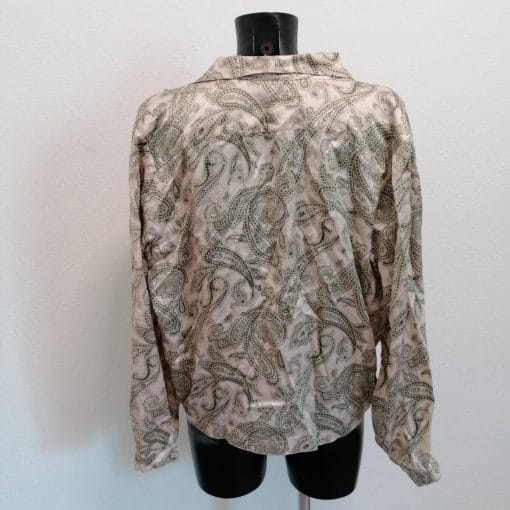 camicia di seta anni 80 con disegno paisley
