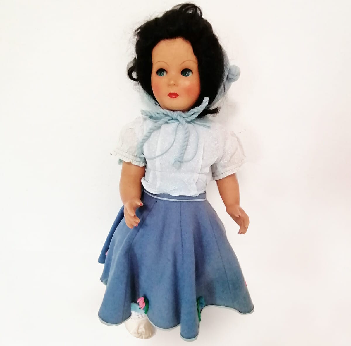 bambola da collezione in cartapesta e gesso primi del 900