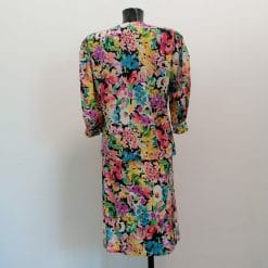 completo vintage in seta coloratissimo gonna e camicia