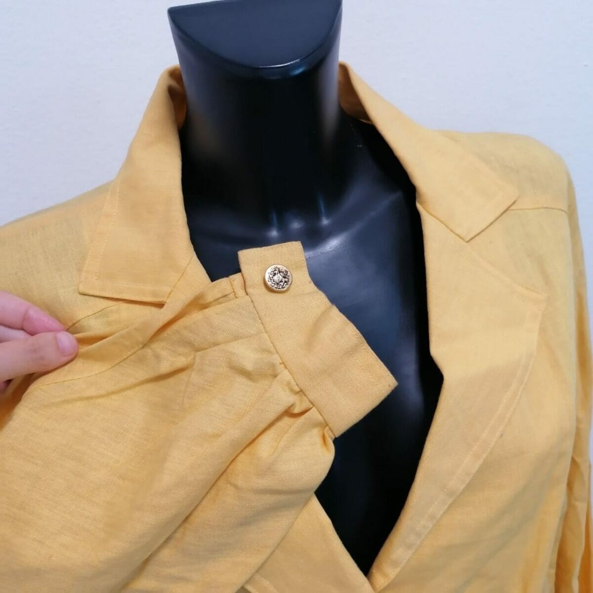 giubbotto anni '80 leggero giallo in lino