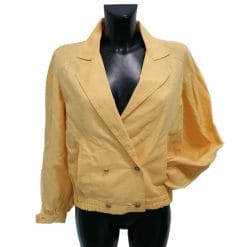 giubbotto anni '80 leggero giallo in lino
