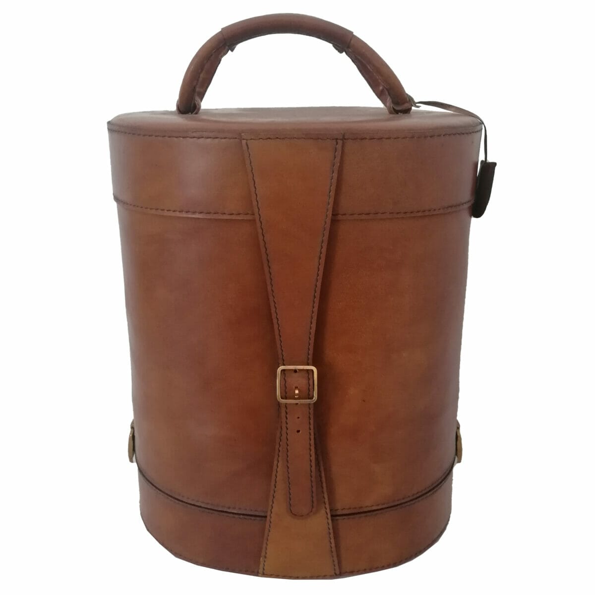 porta-parrucche d'epoca vintage in pelle