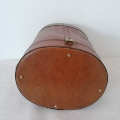 porta-parrucche d'epoca vintage in pelle