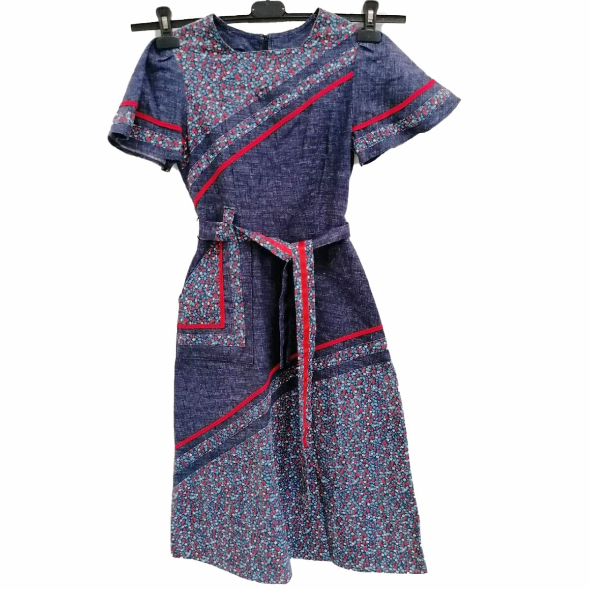 abito cucito a mano vintage in tela jeans