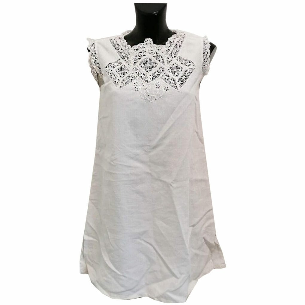 abito vintage in lino e pizzo