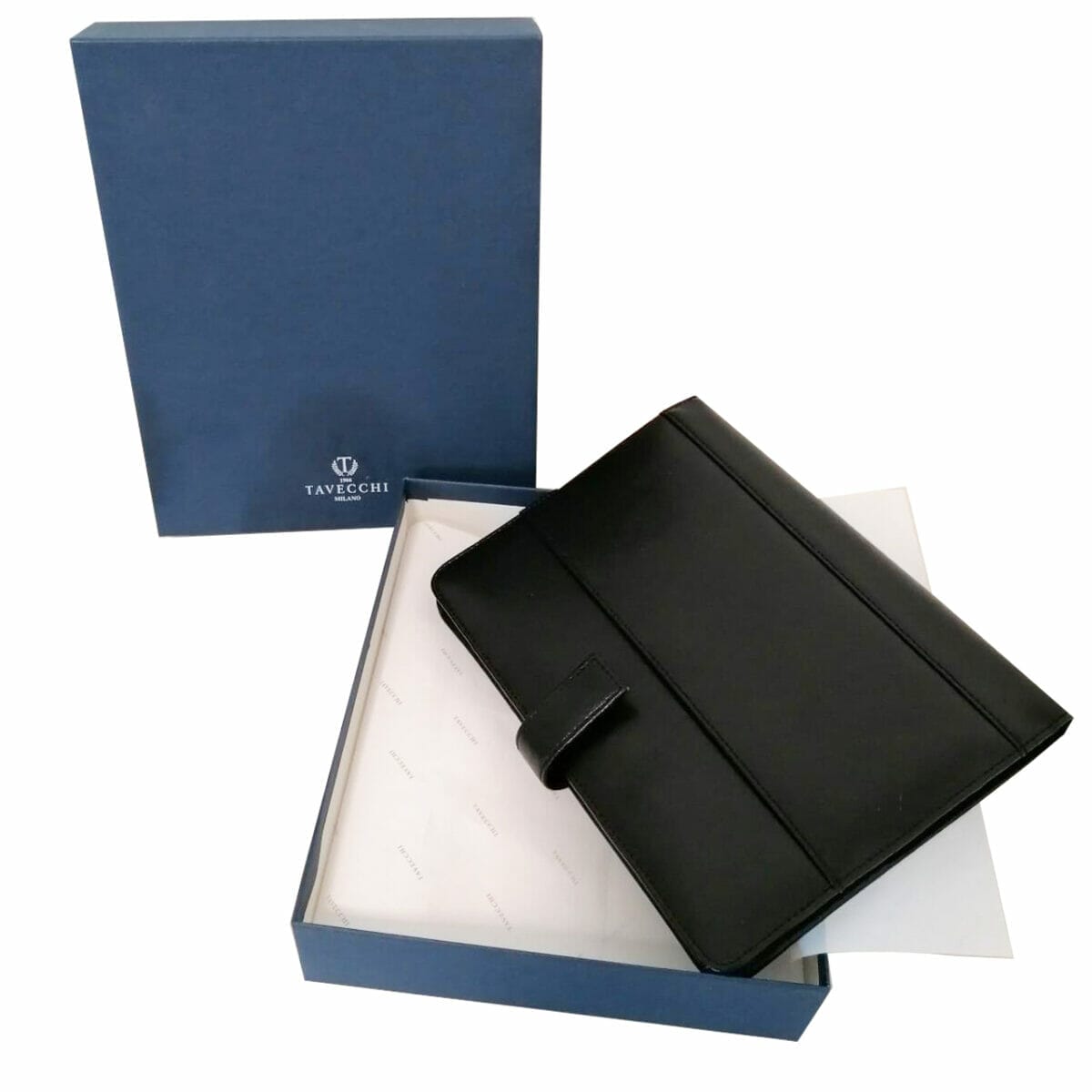 Cartella in pelle Tavecchi con rubrica vintage