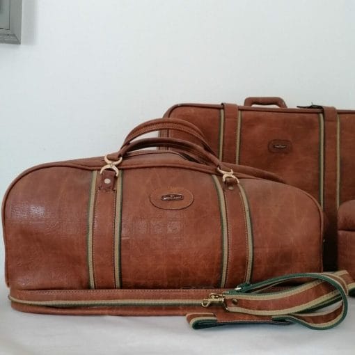 set di valigie vintage d'epoca in pelle campospinoso