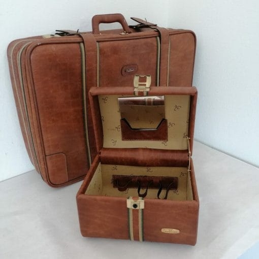 set di valigie vintage d'epoca in pelle campospinoso