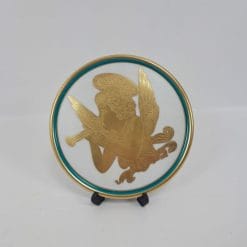 Piatto Longo con angelo piatto ornamentale con inserti in oro