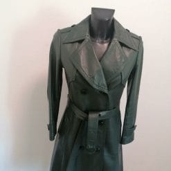Cappotto di pelle anni '90 verde