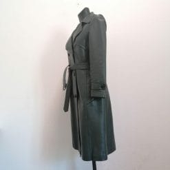 Cappotto di pelle anni '90 verde