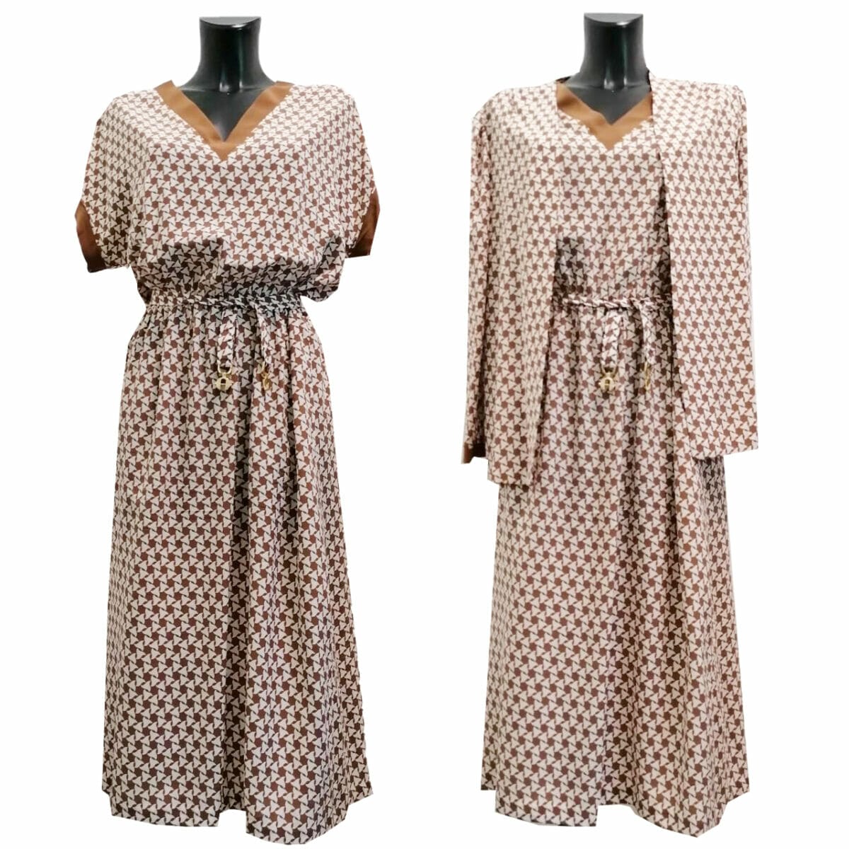 completo in seta vintage abito e cardigan Liolà