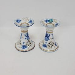 Coppia candelieri in ceramica vintage 12cm