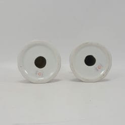 Coppia candelieri in ceramica vintage 12cm