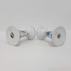 Coppia candelieri in ceramica vintage 12cm