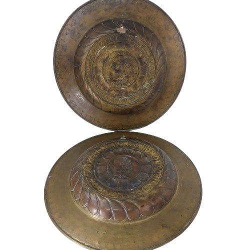 Coppia di piatti da parata in ottone - immagine 8