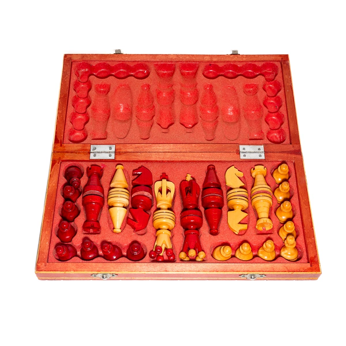 Scacchiera da viaggio in legno verniciato vintage - immagine 3