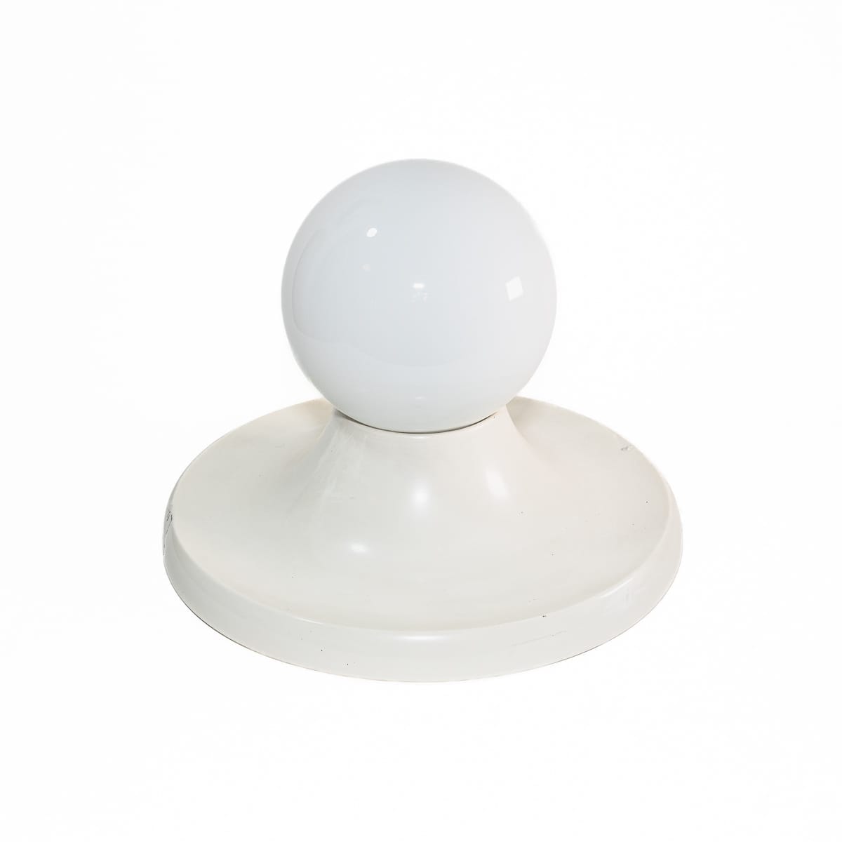 Applique Flos Light Ball design Achille Castiglioni (1960) in metallo e vetro opalino. Minimalismo funzionale originale, perfetto per collezionisti!