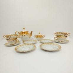 Servizio da the Seltmann Weiden Bavaria Theresia in porcellana con bordi oro. Vintage elegante, 14 pezzi. Ottime condizioni, stile classico e raffinato.