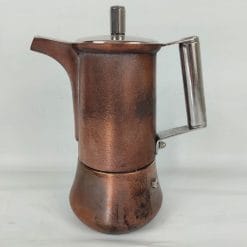 Moka Serafino Zani Genesis in rame, design italiano originale. Caffettiera completa e funzionale, con eleganti dettagli e stile unico.