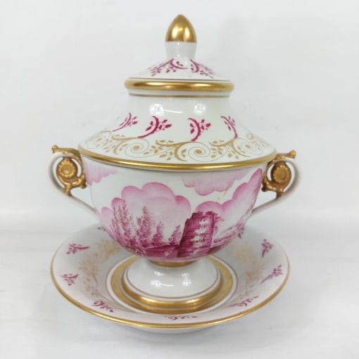Coppa biansata con coperchio Sevres - immagine 2