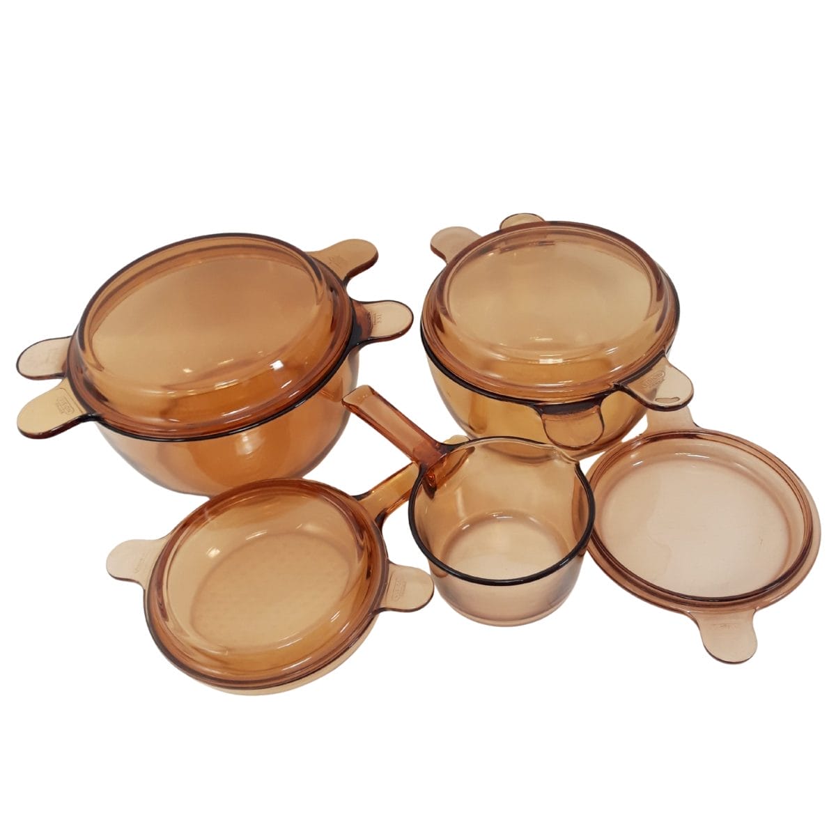 Set di pentole Visions in vetroceramica trasparente, resistenti e salutari. Ideali per cucinare senza metalli pesanti e controllare la cottura con un solo sguardo.