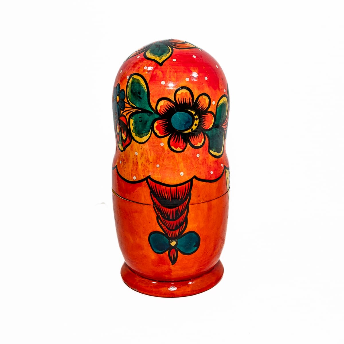 Matrioska russa in legno vintage rossa - immagine 6