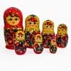 Matrioska russa in legno vintage, 7 pezzi, alta 27 cm. Dipinta a mano con design tradizionale. Ottime condizioni. Ideale per collezionismo.