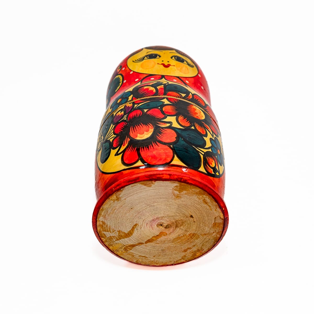 Matrioska russa in legno vintage rossa - immagine 7