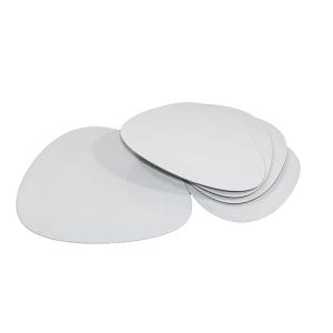 Set 5 piatti piani Alessi collezione Colombina, design Fuksas (2007). Porcellana bianca dalla forma irregolare. Ottime condizioni.