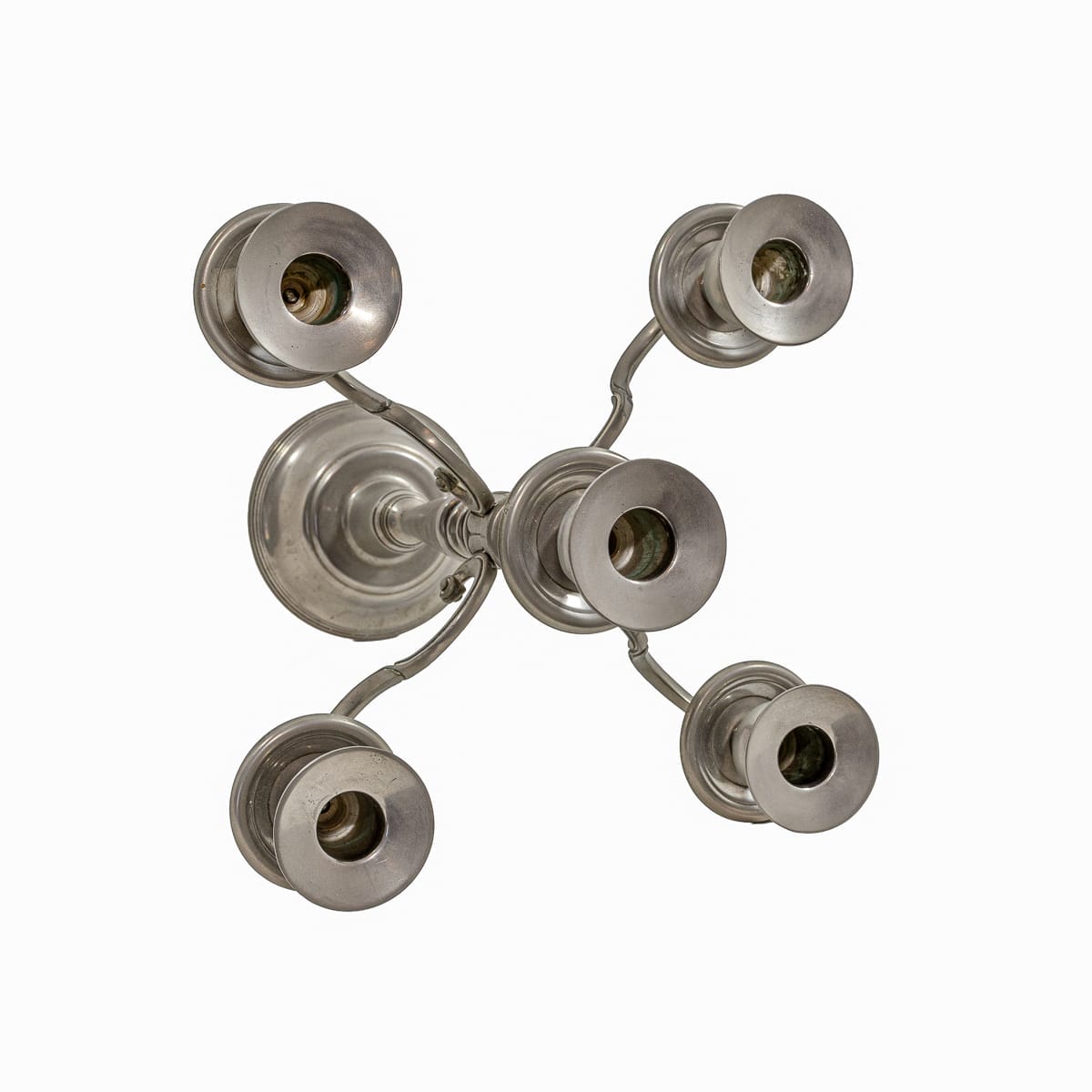 Coppia di candelabri in peltro - immagine 4