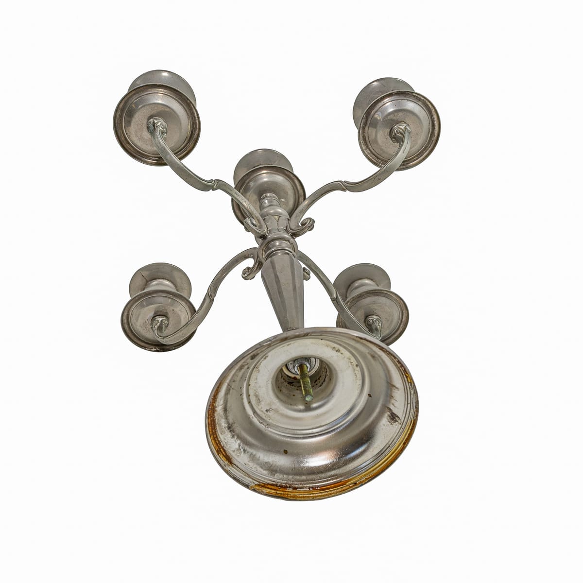 Coppia di candelabri in peltro - immagine 5